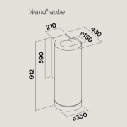 Falmec Polar White, Wei, 35 cm, Wandhaube, mit 5 Jahren Garantie