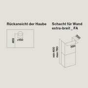 Falmec Quasar Top, Fasteel, Edelstahl, 90 cm, Wandhaube, mit 5 Jahren Garantie