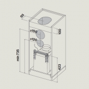 Falmec Mira Top Teleskop, Fasteel, Edelstahl, 40 cm, Wandhaube, mit 5 Jahren Garantie