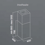 Falmec Mira Top, Fasteel, Edelstahl, 40 cm, Inselhaube, mit 5 Jahren Garantie