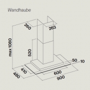 Falmec Exploit Top, Fasteel, Edelstahl, 90 cm, Wandhaube, mit 5 Jahren Garantie