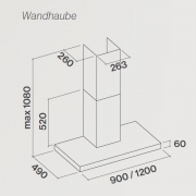 Falmec Plane Top, Fasteel, Edelstahl, 120 cm, Wandhaube, mit 5 Jahren Garantie