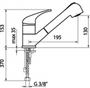 Reginox Amazon Einhebelmischer mit Schlauchbrause, Hochdruck, Chrom
