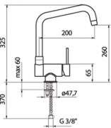 Reginox Wezer Einhebelmischer mit Festauslauf, Hochdruck, Chrom