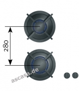 PITT by Reginox Balut Gas-Modul fr Erdgasbetrieb, 2 Aluminium-Brenner