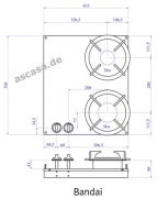 PITT by Reginox Bandai Gas-Modul fr Erdgasbetrieb, 2 Aluminium-Brenner