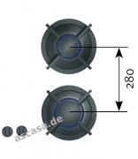 PITT by Reginox Bandai Gas-Modul fr Flaschengasbetrieb, 2 Aluminium-Brenner
