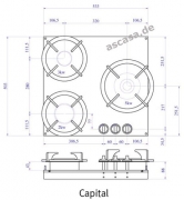PITT by Reginox Capital Gas-Modul fr Flaschengasbetrieb, 3 Aluminium-Brenner