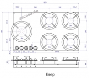 PITT by Reginox Enep Gas-Modul fr Erdgasbetrieb, 5 Aluminium-Brenner