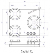 PITT by Reginox Capital XL Gas-Modul fr Erdgasbetrieb, 3 Aluminium-Brenner