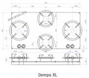 PITT by Reginox Dempo XL Gas-Modul fr Erdgasbetrieb, 4 Aluminium-Brenner