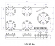PITT by Reginox Ebeko XL Gas-Modul fr Erdgasbetrieb, 5 Aluminium-Brenner