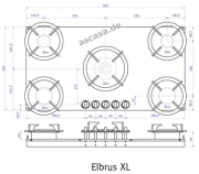 PITT by Reginox Elbrus XL Gas-Modul fr Flaschengasbetrieb, 5 Aluminium-Brenner