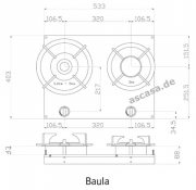 PITT by Reginox Baula Gas-Modul fr Erdgasbetrieb, 2 Aluminium-Brenner