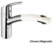 Systemceram KeraDomo TRENDO STAR Einhebelmischer mit Handbrause, Hochdruck, Farbe Chrom/Magnolie