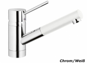 Systemceram KeraDomo SCOPE Einhebelmischer mit Handbrause, Hochdruck, Farbe Chrom/Magnolie