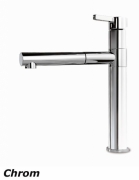 Systemceram KeraDomo SNELLA Einhebelmischer mit Handbrause, Hochdruck, Farbe Chrom/Magnolie