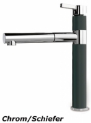 Systemceram KeraDomo SNELLA Einhebelmischer mit Handbrause, Hochdruck, Farbe Chrom/Magnolie