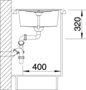 Blancometra 45 S Silgranit PuraDur 2, Farbe champagner, 513932