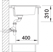 Blancorondoval 45 Silgranit PuraDur 2, Farbe champagner, 515662