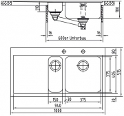 Naber Speedline 150, Set inkl. Armatur, Becken rechts, 1041138