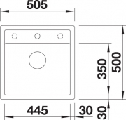Blancodalago 5-F Einbausple flchenbndig, Farbe jasmin, 518533