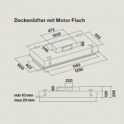 Falmec Eclisse Ceiling, Design+, Edelstahl, 120 cm, Deckenhaube, mit 5 Jahren Garantie
