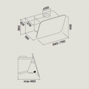 Falmec Tab, Design, Schwarz, 80 cm, Wandhaube, mit 5 Jahren Garantie
