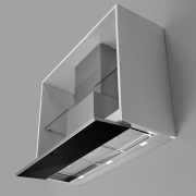 Falmec Move, Design, Edelstahl, schwarzes Glas, 120 cm, Wandhaube, mit 5 Jahren Garantie