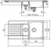 Rieber Marilyn 150, Set inkl. Armatur, 1041175