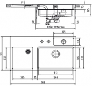 Naber waterstation cubic 980 Flachrand, Set inkl. Armatur, 1041288