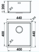 Naber Corno U3 Unterbaubecken, Einzelbecken 1013033