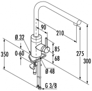 Naber Corno PF11, Set inkl. Armatur, Becken links, 1041106