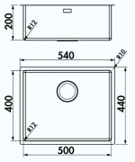 Naber Corno U4 Unterbaubecken, Einzelbecken 1013032