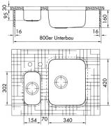 Rieber UK 340/420 Unterbaubecken, 1012200