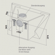 Falmec Prisma schwarz, 115 cm, Wandhaube, mit 5 Jahren Garantie
