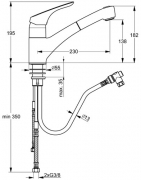 Ideal Standard CeraSprint 3, edelstahlfinish, Niederdruck, 5024075