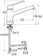 Ideal Standard Retta 2, chrom, Hochdruck, 5024043
