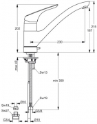 Ideal Standard CeraSprint 2, edelstahlfinish, Hochdruck, 5024072