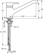 Ideal Standard Active 1, chrom, Niederdruck, 5024031