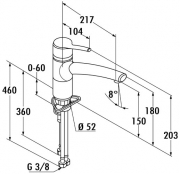 Kludi Trendo 1, edelstahlfinish, Niederdruck, 5023168