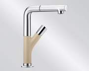 Blancoyovis-S Silgranit-Look, Hochdruck, Schlauchbrause, Farbe silgranitwei/chrom, 518295