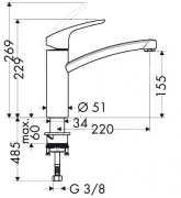 hansgrohe Focus E2, edelstahlfinish, Hochdruck, 5026080