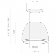 Elica Edith CLASSIC/F/50 Inselhaube, Classic weiss matt, PRF0098360