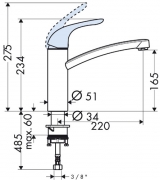 hansgrohe Focus E1, chrom, Hochdruck, 5026070