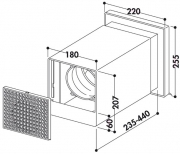 Naber COMPAIR V-Klima A/Z Ab- und Zuluft-Mauerkasten 2, 4022027