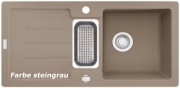 Franke Strata STG 651-86 Fragranit DuraKleen Plus, Siebkorb Excenter, Farbe Steingrau, 114.0338.337