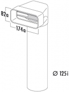 Naber COMPAIR MF-UR 125 Umlenkstck 90 mit Rundrohr, 900 mm, 4033009