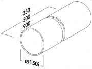 Naber COMPAIR Rohr 150 Rundrohr, lose, 500 mm, wei, 4043009