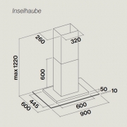 Falmec Exploit Stratox Inselhaube 90 cm, Edelstahl, mit 5 Jahren Garantie